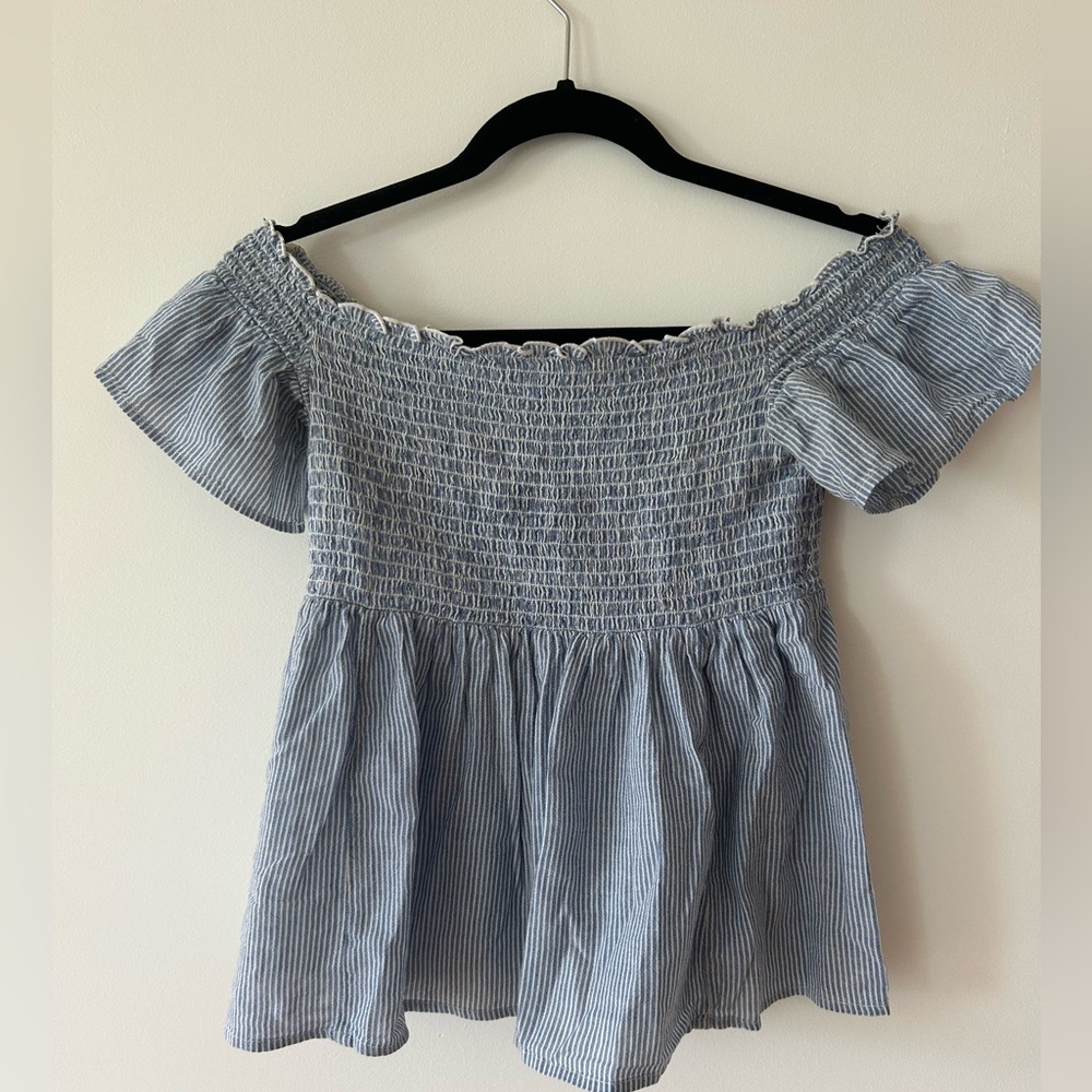 American Eagle Smocked Peplum Top